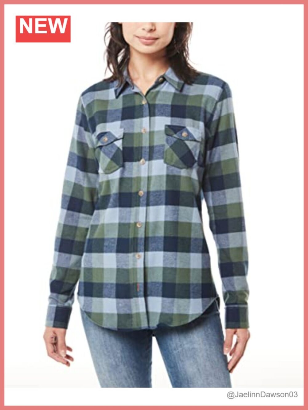 Weatherproof Vintage Womens Soft Brushed Plaid Button-Down Flannel Shirt